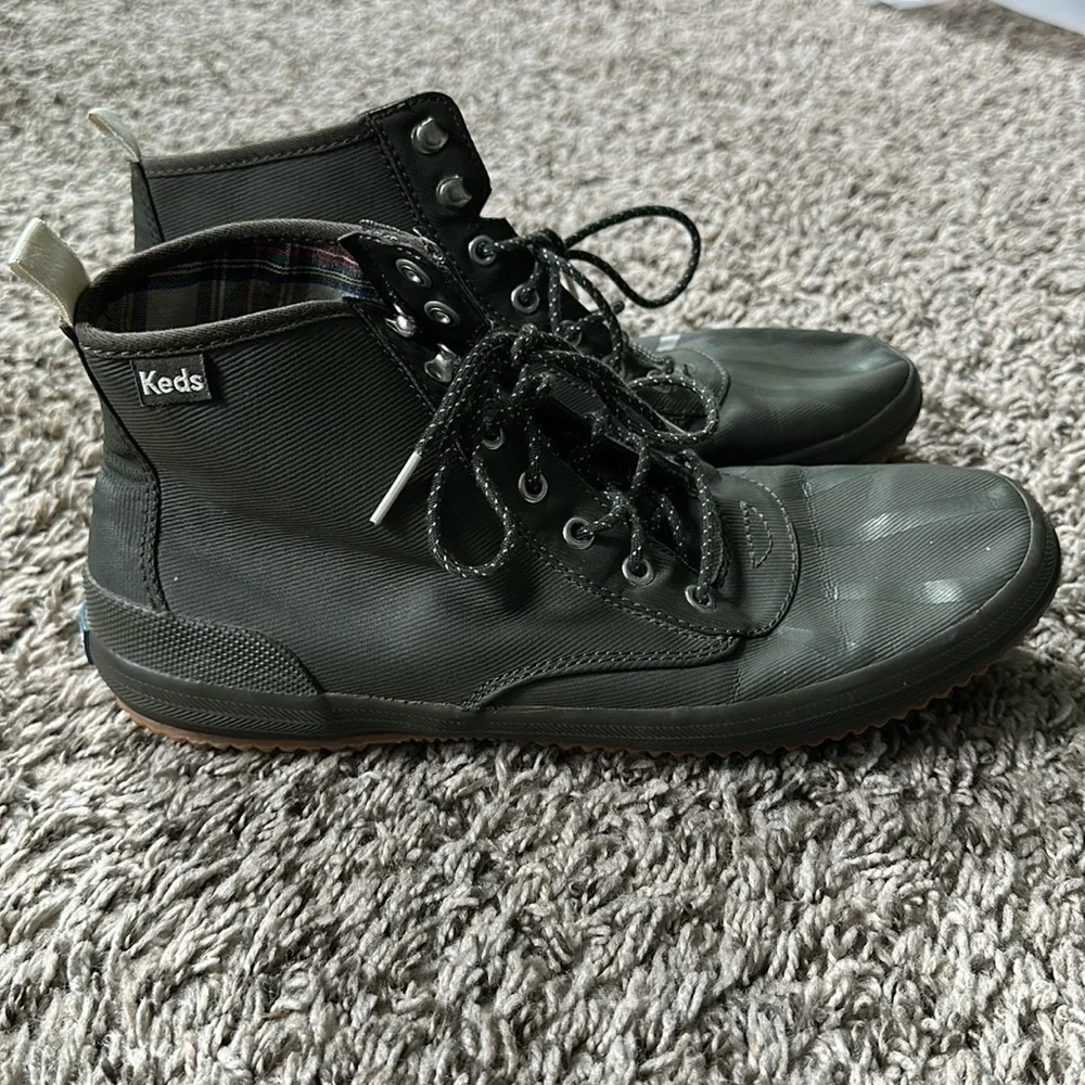 Keds Scout Splash Twill Boot Womens Sz 9 Green Ankle Boots